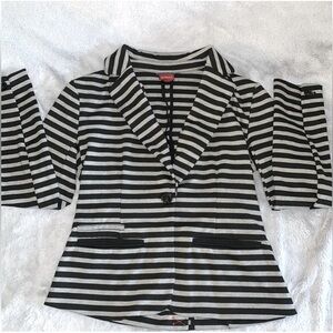 Merona black and gray striped blazer